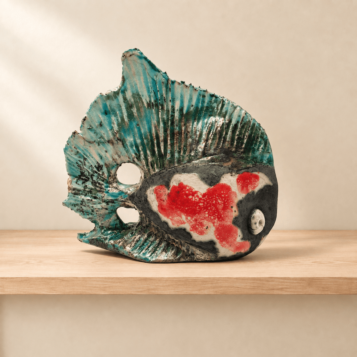 Pesce raku, rosso, 10 cm - Artigianato Pasella