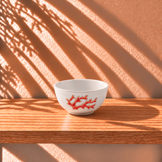 Bowl in Ceramica con Incisione Corallo Rosso - Artigianato Pasella