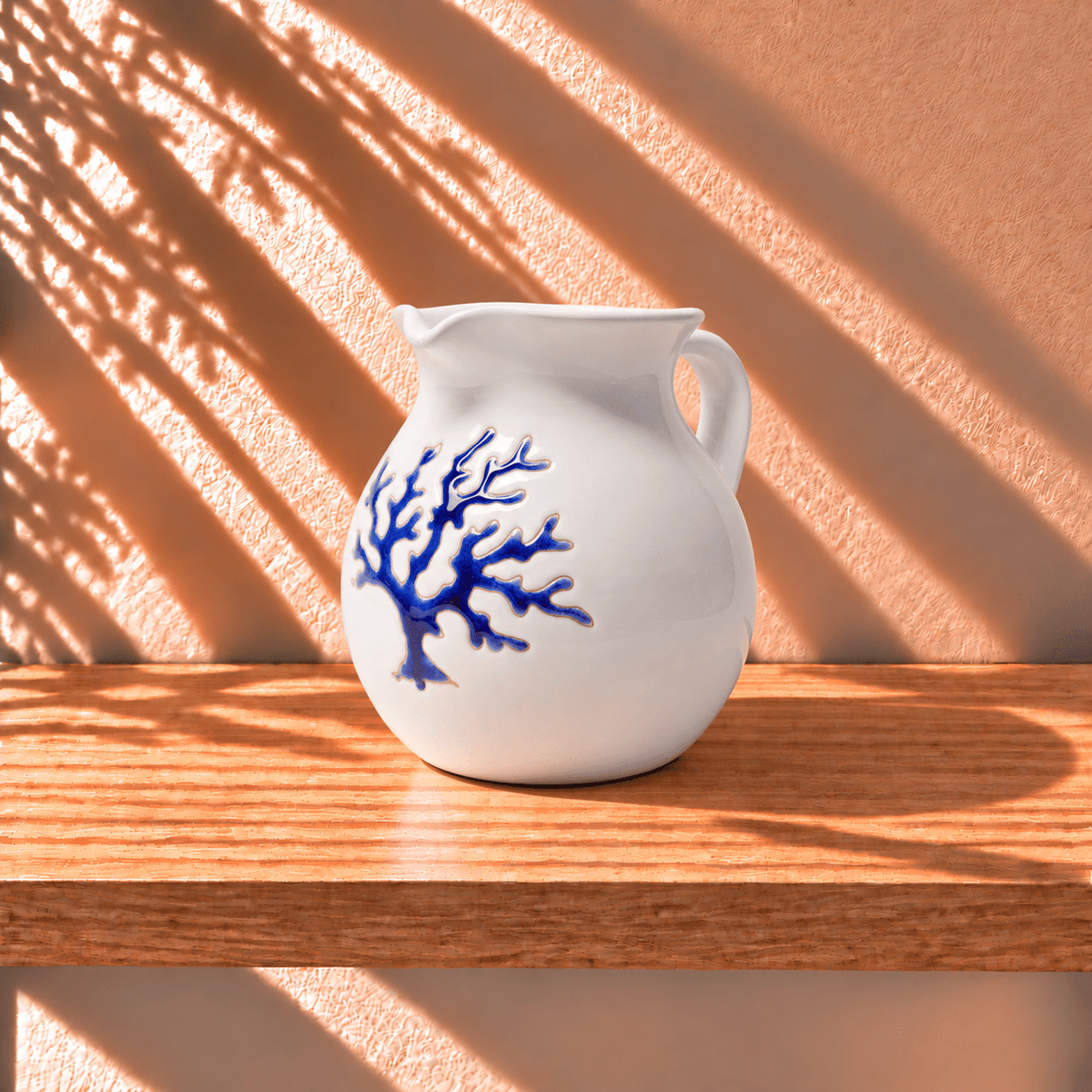 Brocca con motivo corallo blu, 1/2 litro - Artigianato Pasella