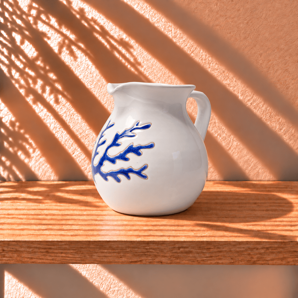 Brocca in Ceramica da1 litro con motivo Corallo Blu - Artigianato Pasella