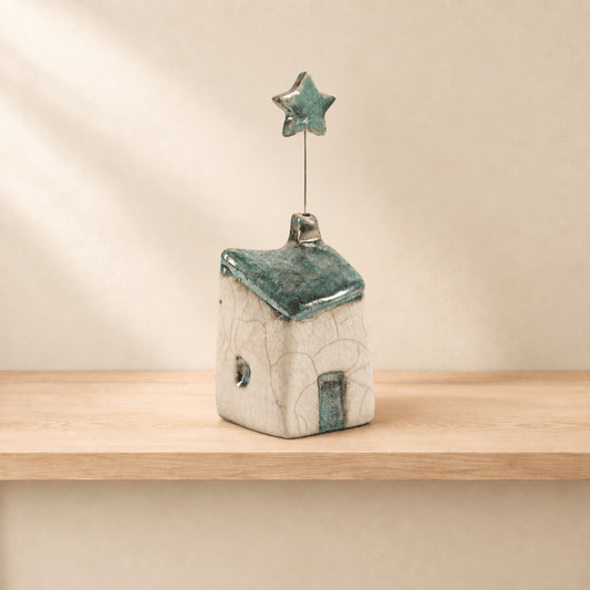 Casetta in Ceramica Raku con Stella - Artigianato Pasella