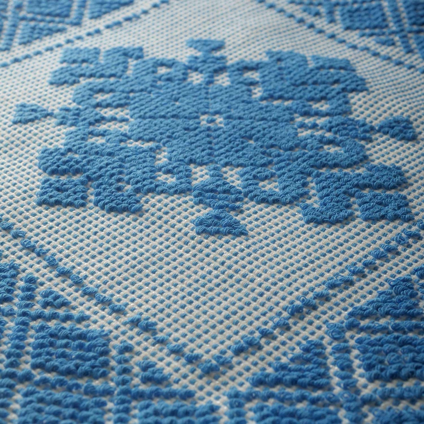 Cuscino in Cotone, Decoro Giglio Turchese - Artigianato Pasella