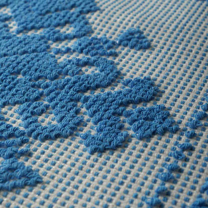 Cuscino in Cotone, Decoro Giglio Turchese - Artigianato Pasella