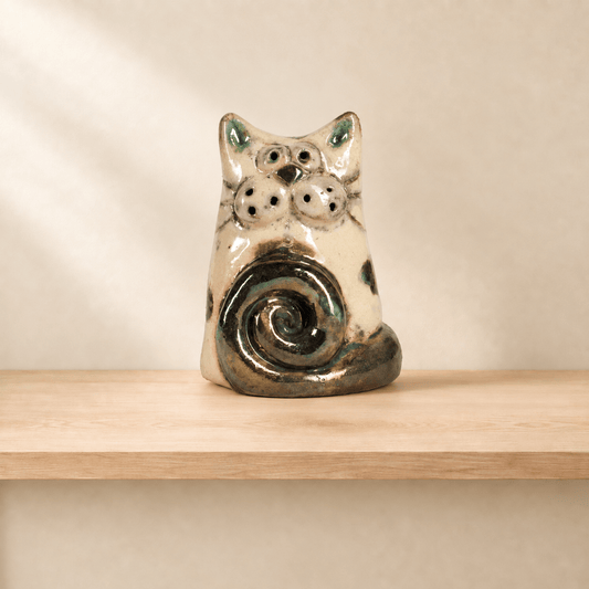 Gatto in Ceramica Raku - Artigianato Pasella