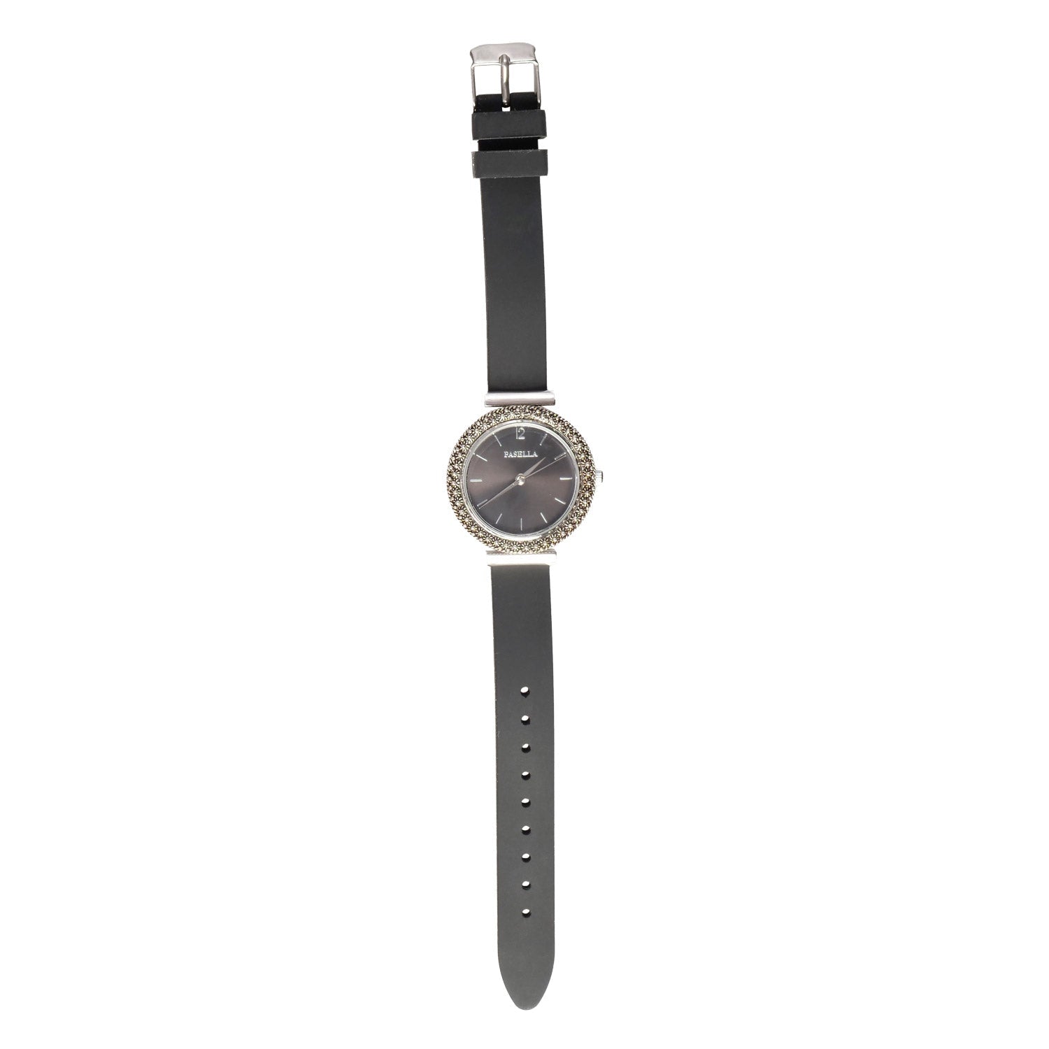 Orologio nero con Ghiera in Filigrana d’Argento + Cinturino in Sughero - Artigianato Pasella