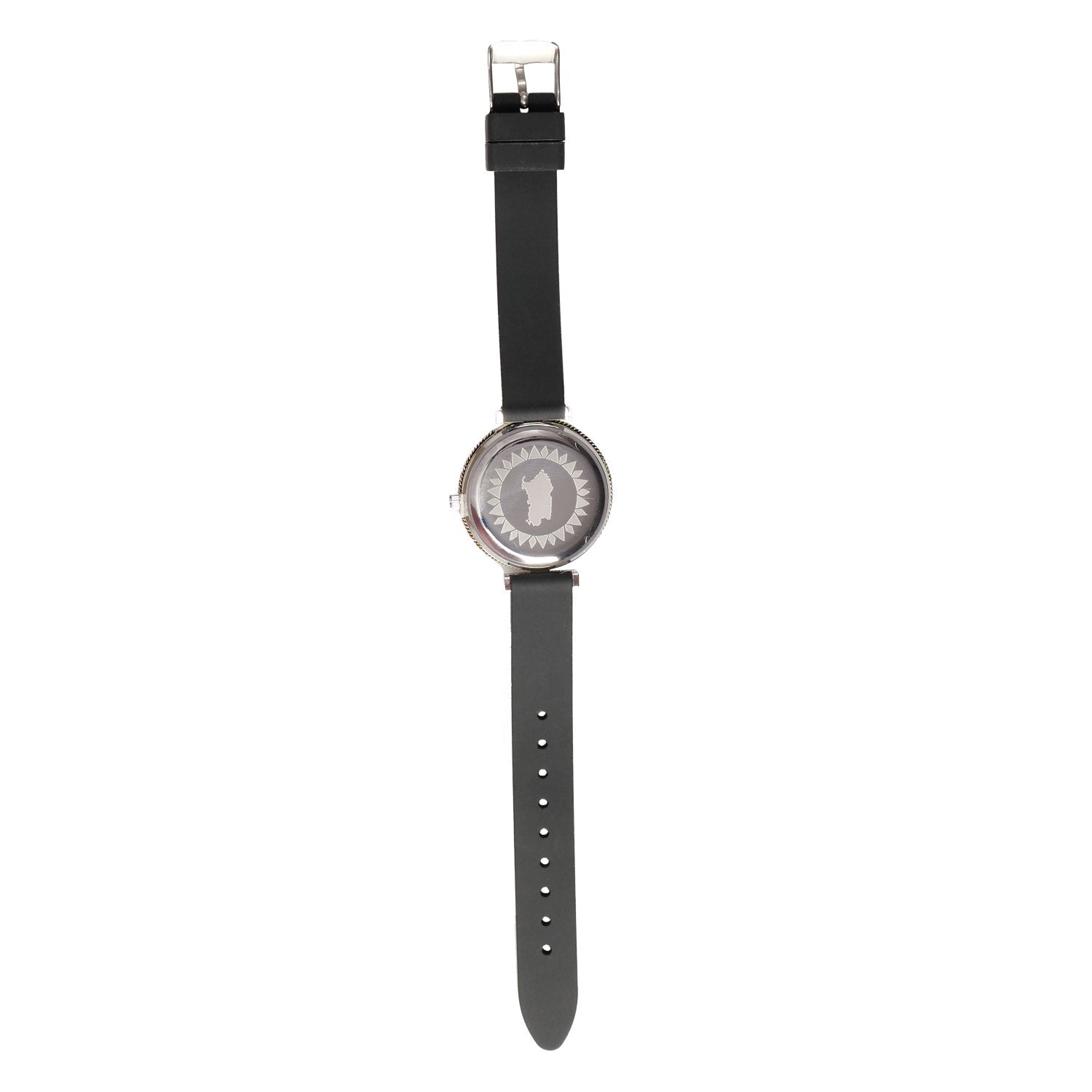 Orologio nero con Ghiera in Filigrana d’Argento + Cinturino in Sughero - Artigianato Pasella