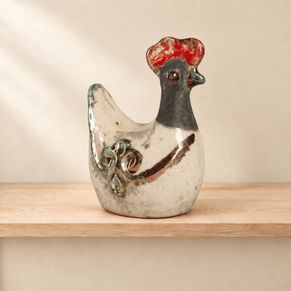 Pavoncella in Ceramica Raku - Artigianato Pasella