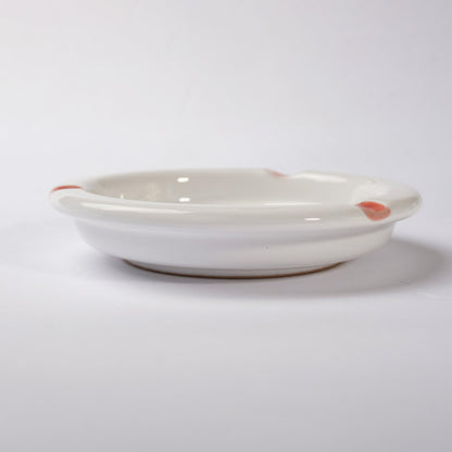 Posacenere rotondo in Ceramica con motivo Corallo Rosso - Artigianato Pasella