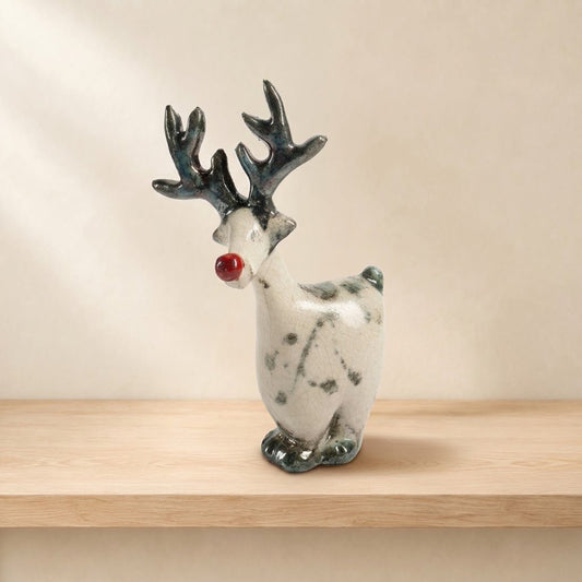 Renna in Ceramica Raku - Artigianato Pasella