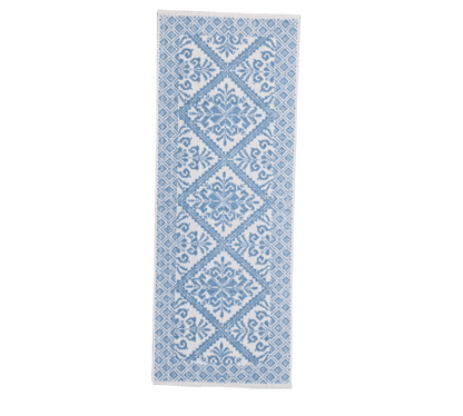 Tappeto sardo, lavorazione meccanica, decorazione giglio avio, misura 55x140 - Artigianato Pasella