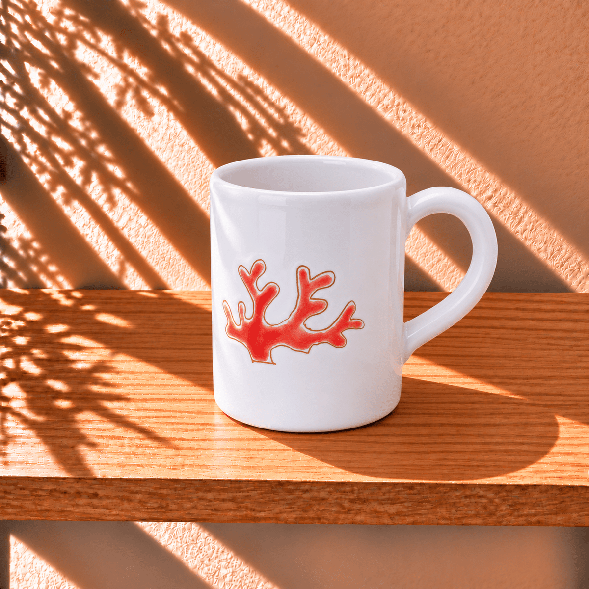 Tazza Mug in Ceramica con manico con motivo Corallo Rosso - Artigianato Pasella