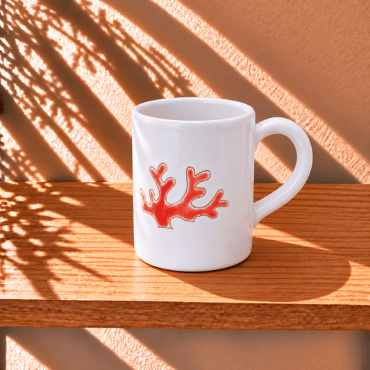 Tazza Mug in Ceramica con manico con motivo Corallo Rosso - Artigianato Pasella