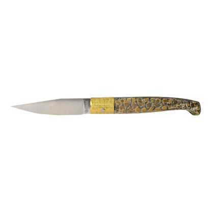 Coltelleria Deroma, originale Pattada, manico montone brunito e inciso - Artigianato Pasella