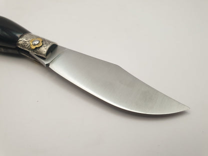 Coltello scultura cane, manico bufalo, 23 cm - Artigianato Pasella