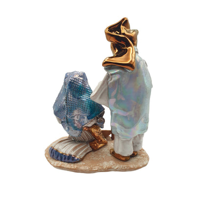 Presepe ceramica sarda, lucido, cm 16 - Artigianato Pasella